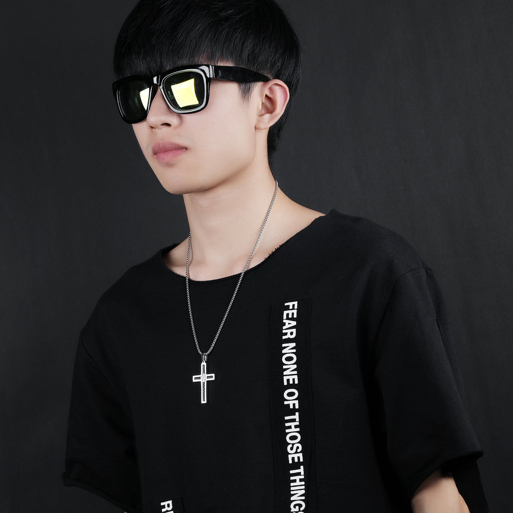 Wire Cross Men's Necklace