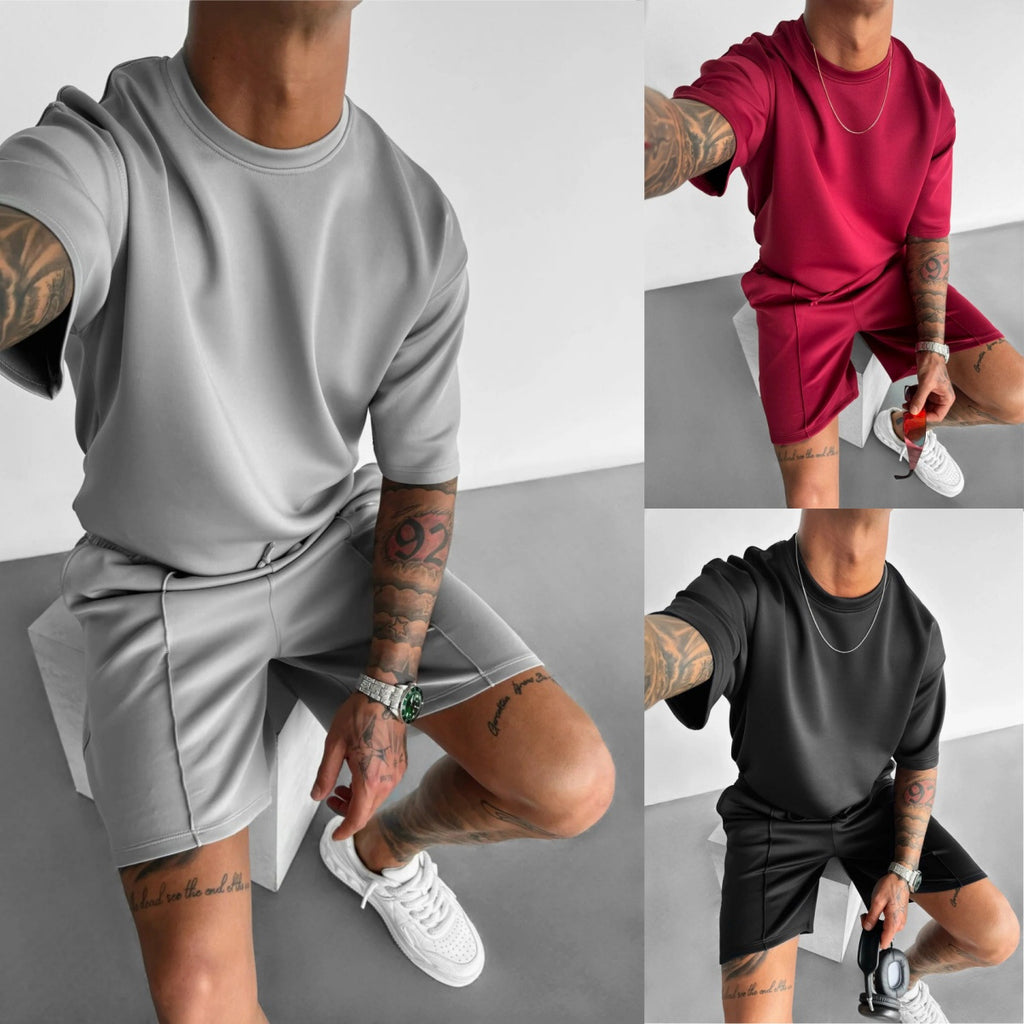 Men's Short Sleeve Shorts Suit