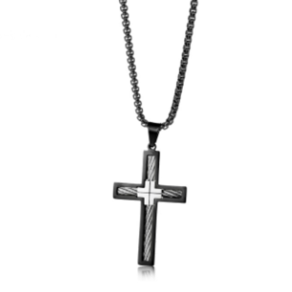 Wire Cross Men's Necklace