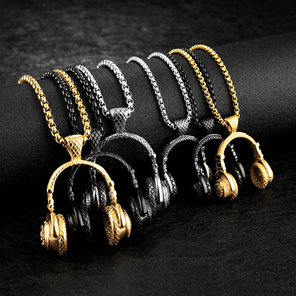 Music headset earplugs Necklace