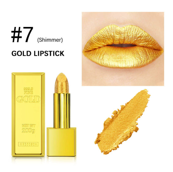 Shiny Gold Powder Lipstick