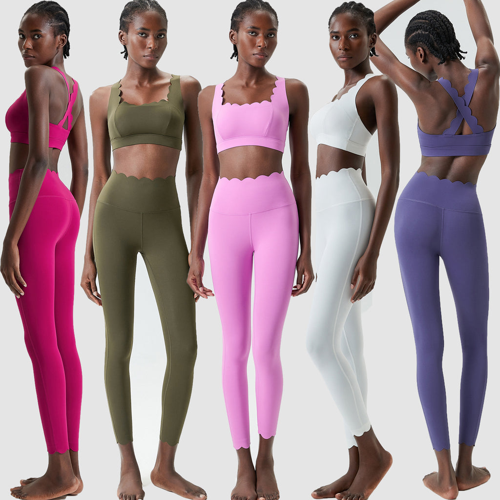 Liquid Glue Small Wave Yoga Clothes Suit