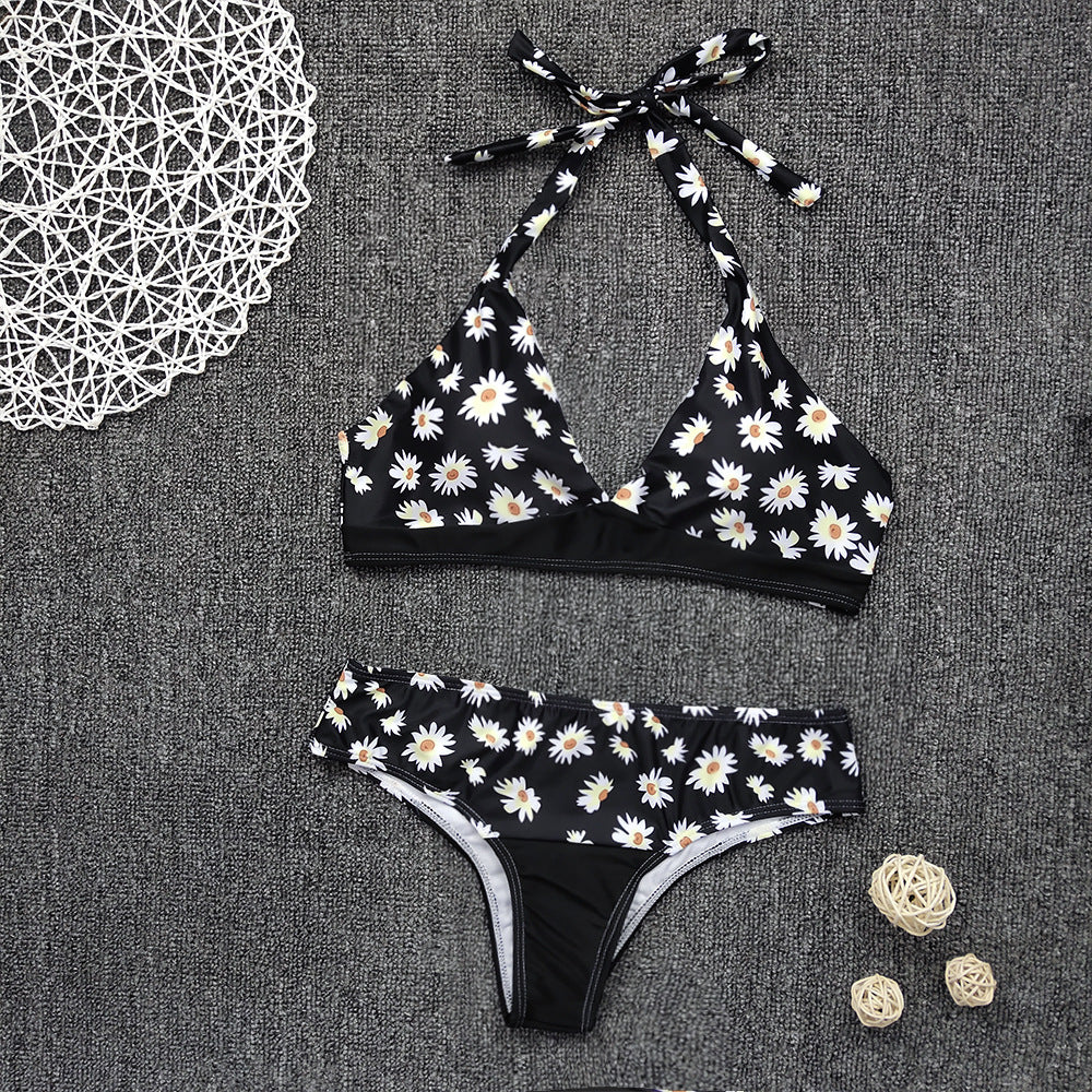 Sunflower Print High Waist Ladies Bikini