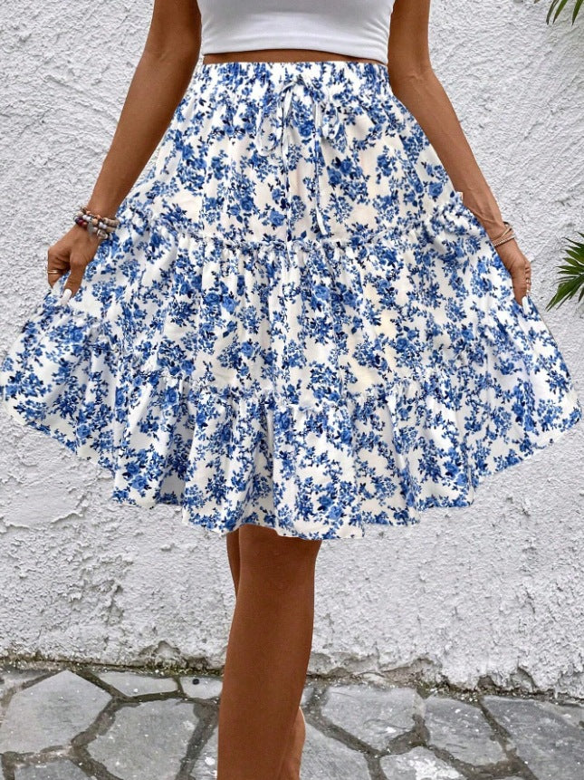 A-Line Floral All-Match Mini Skirt