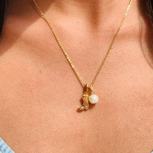 Cowboy Boot Cap Necklace