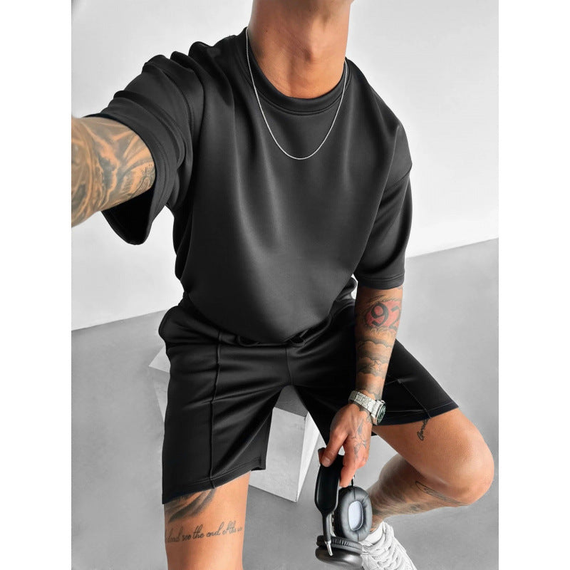 Men's Short Sleeve Shorts Suit