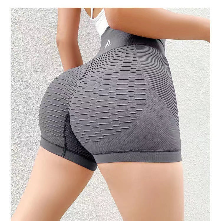 Grid Design Shorts Gym Yoga Pants