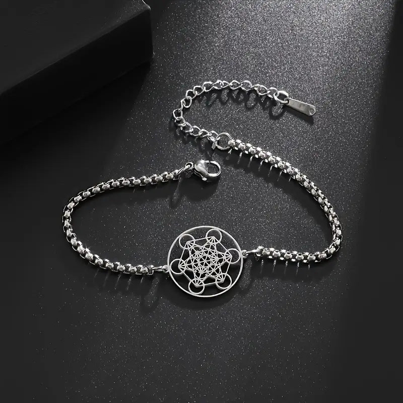 Hollow Ring Six-Loop Pendant Bracelet