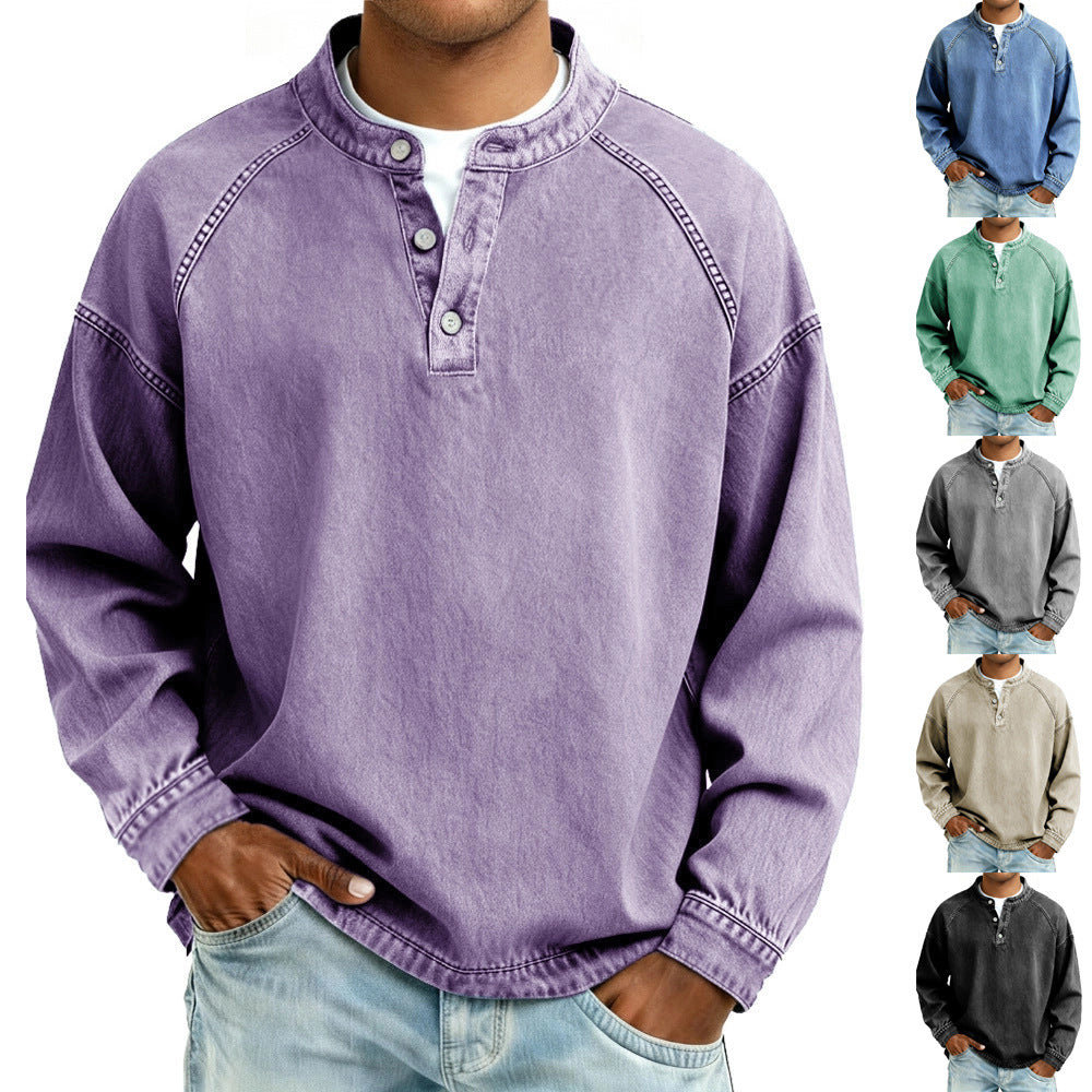 Jeans Vintage Long-Sleeve Shirt Top