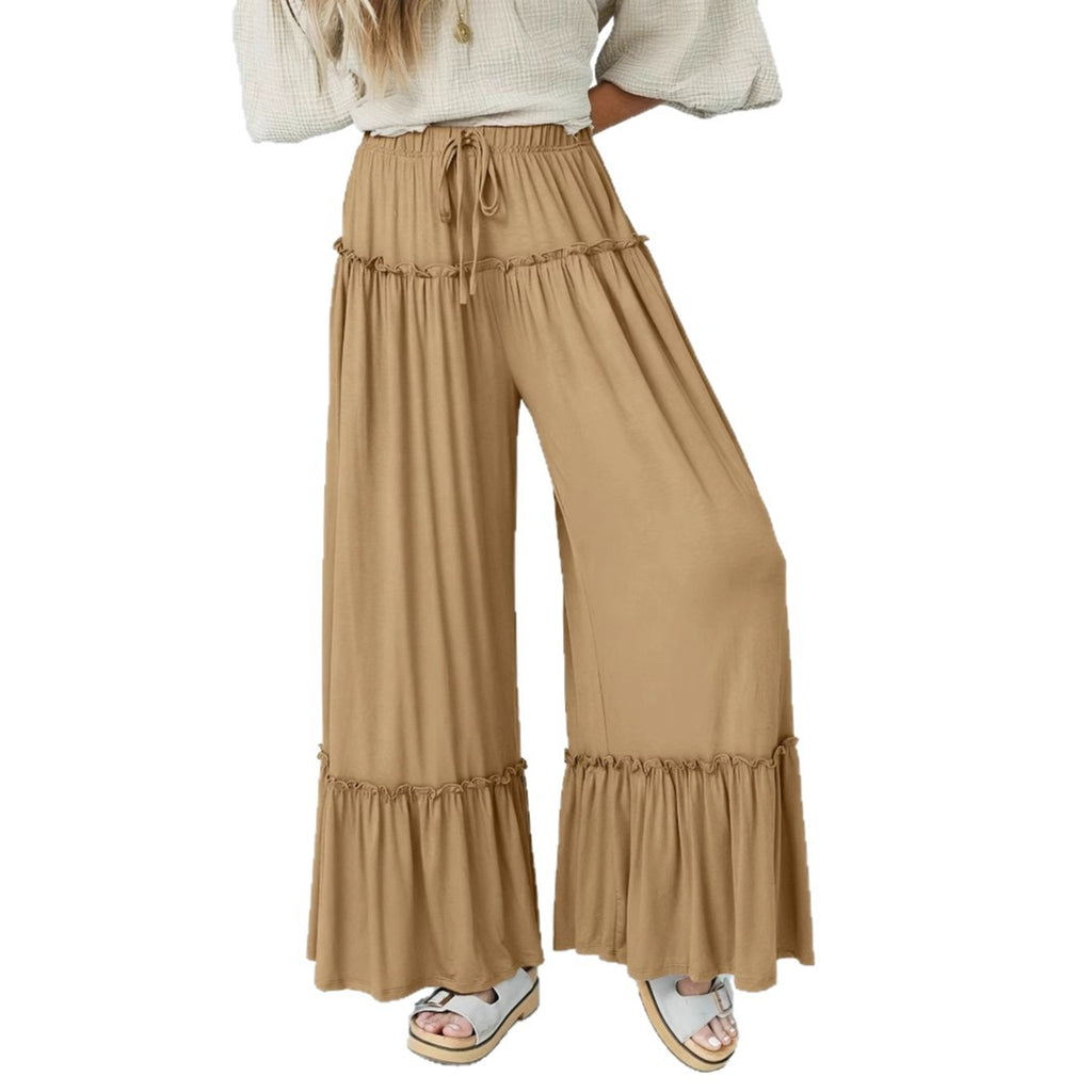 Solid-color High-waist Casual Pant