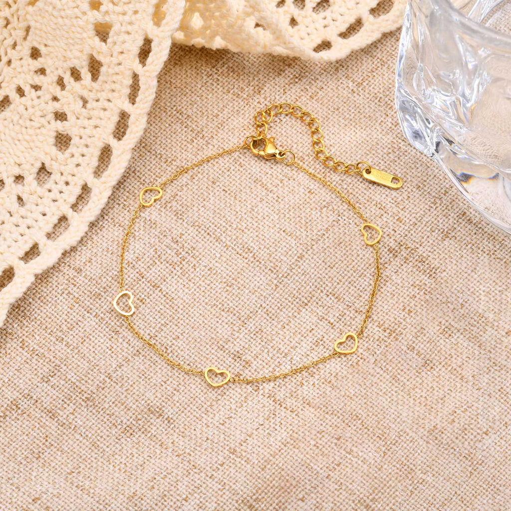 Hollow Heart Shaped Love Anklets