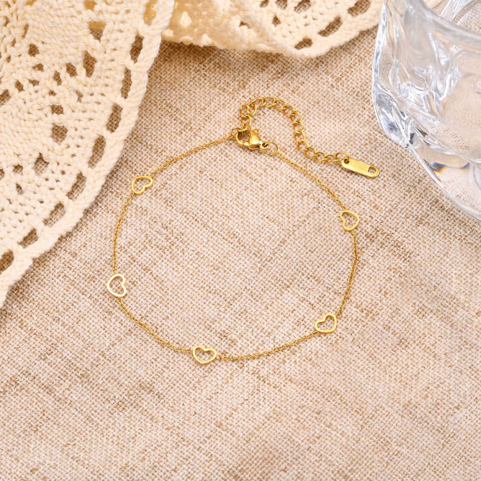 Hollow Heart Shaped Love Anklets