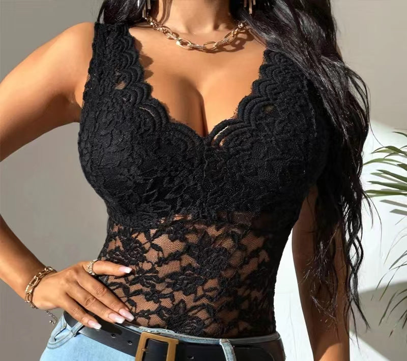 Black Sexy Lace Top