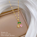 Cherry Diamond Gold Necklace
