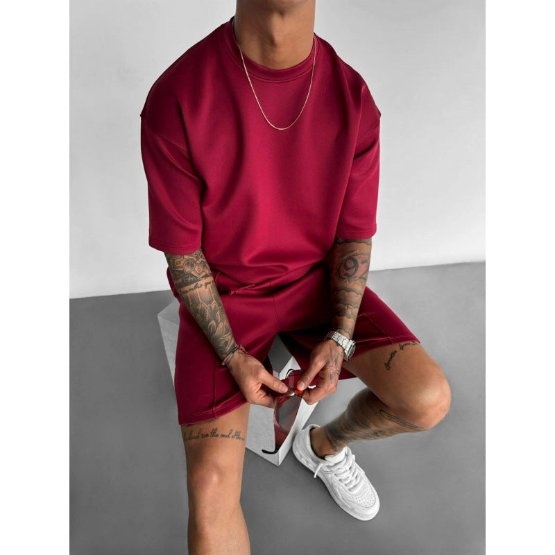 Men's Short Sleeve Shorts Suit