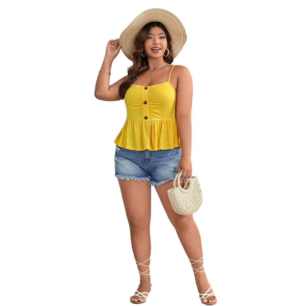 Waist-cinching Ruffled Camisole TOP