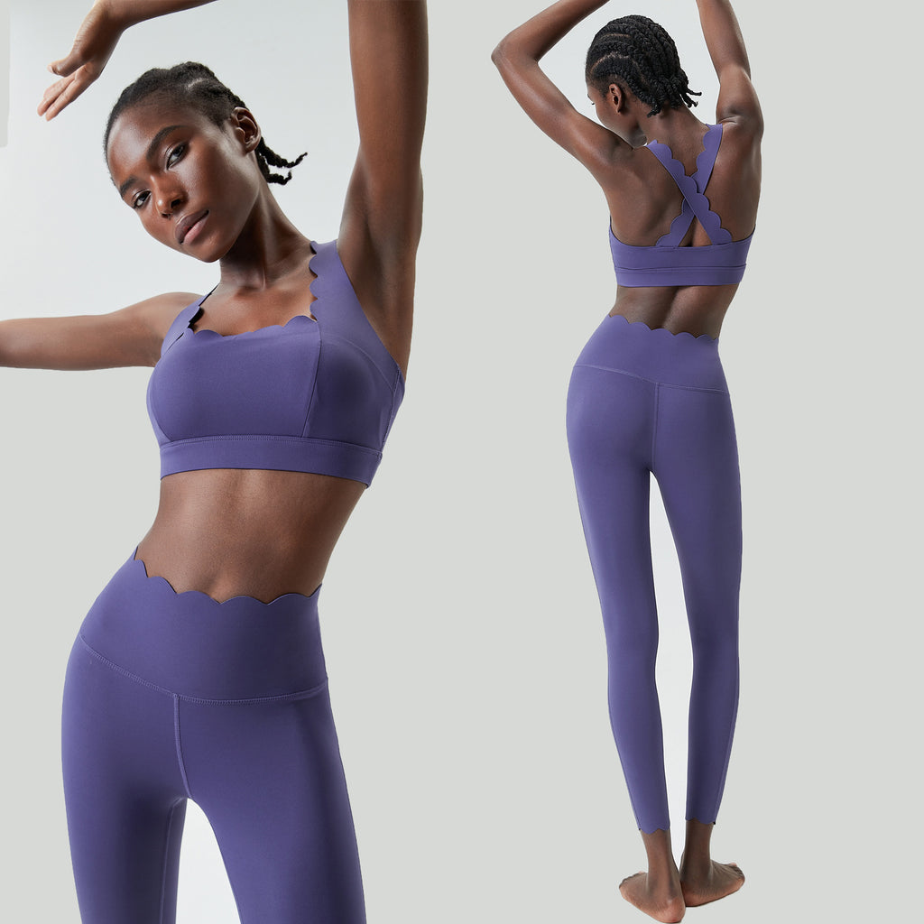 Liquid Glue Small Wave Yoga Clothes Suit