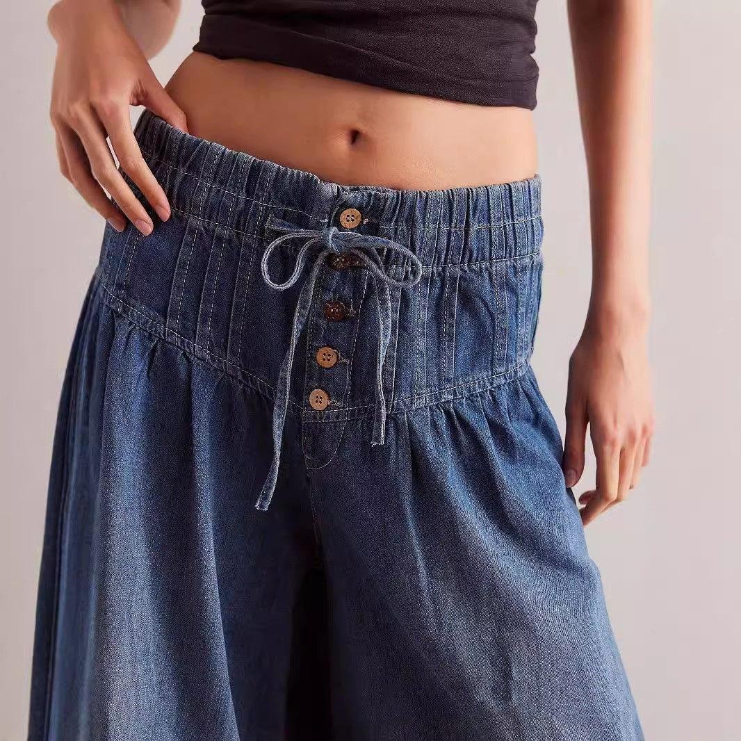 Loose Wide-Leg Denim Jeans