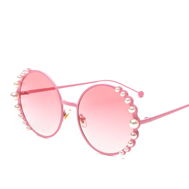 Round frame pearl sunglasses