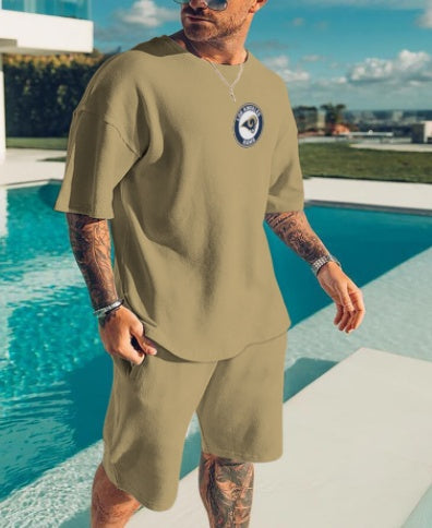 Casual Shorts Non Hooded Short Sleeve Suit