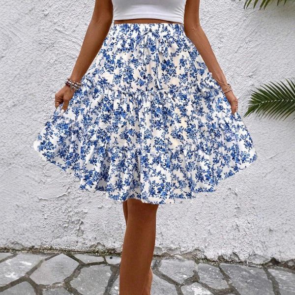 A-Line Floral All-Match Mini Skirt