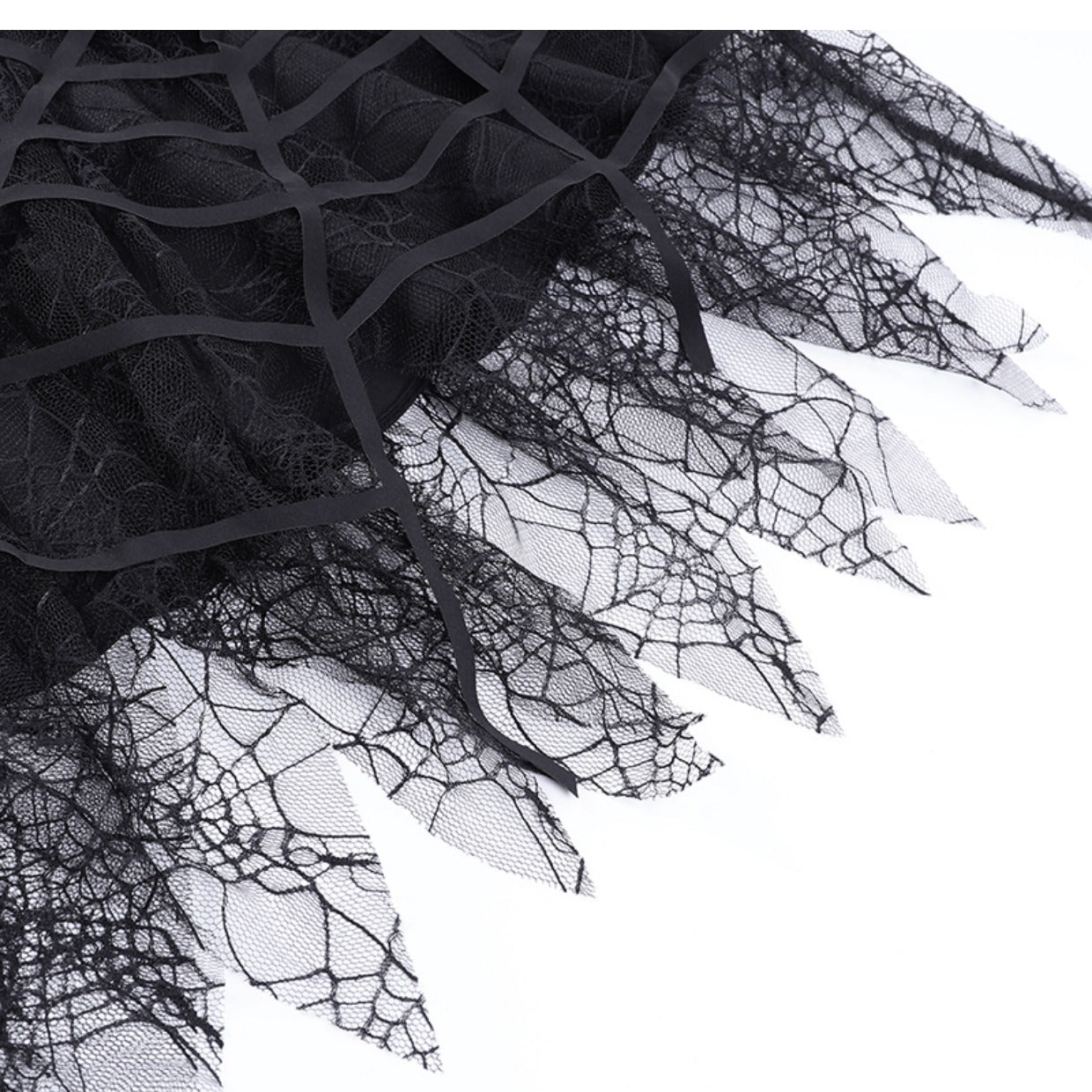 Black Heavy-duty Lace Stitching Skirt