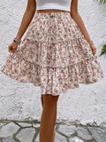 A-Line Floral All-Match Mini Skirt