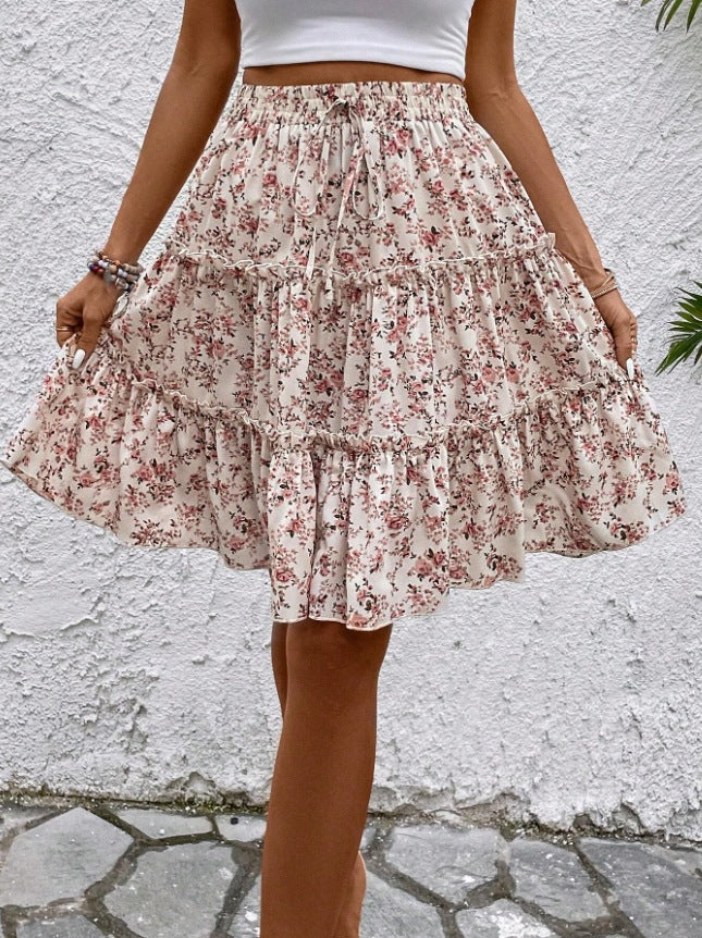 A-Line Floral All-Match Mini Skirt