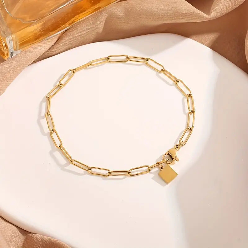 Non-fading Lock Chain Bracelet