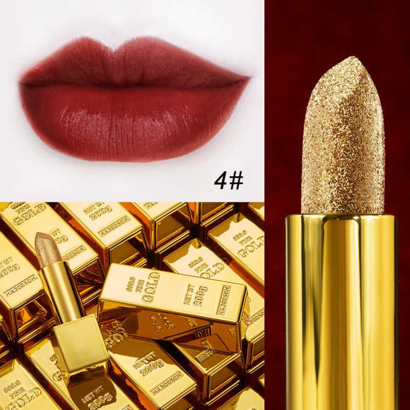 Shiny Gold Powder Lipstick