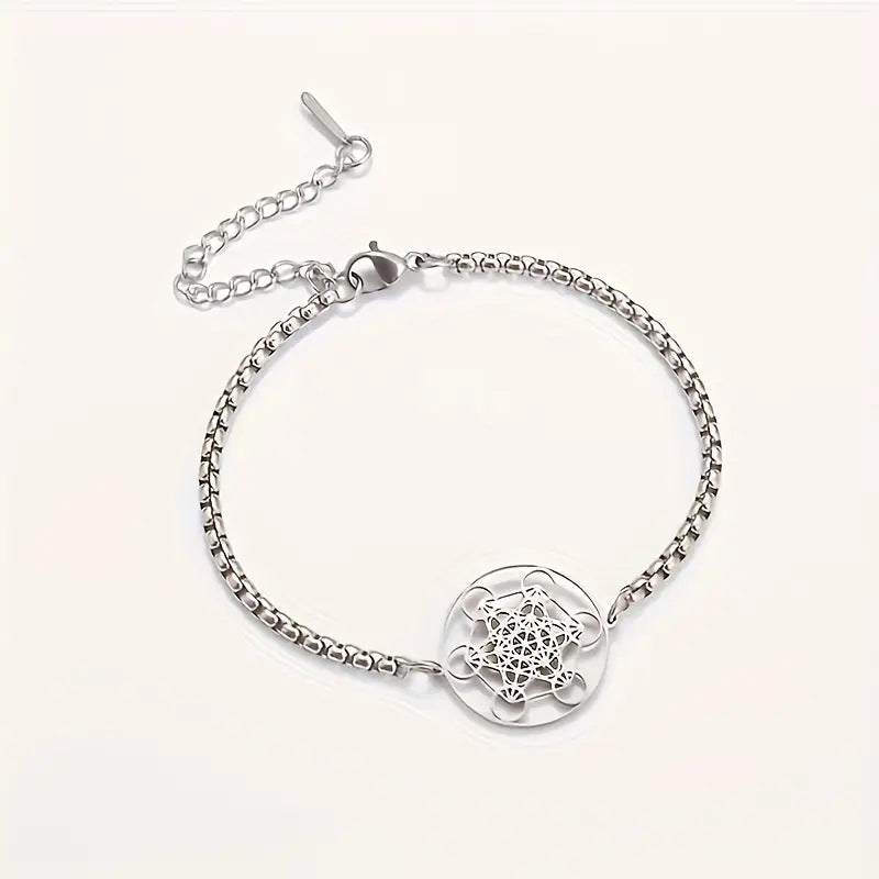 Hollow Ring Six-Loop Pendant Bracelet