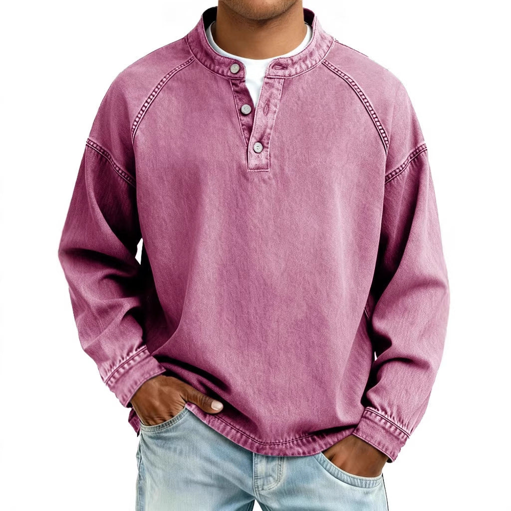 Jeans Vintage Long-Sleeve Shirt Top