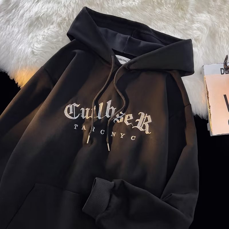 Premium Letter-Embroidered Hoodie