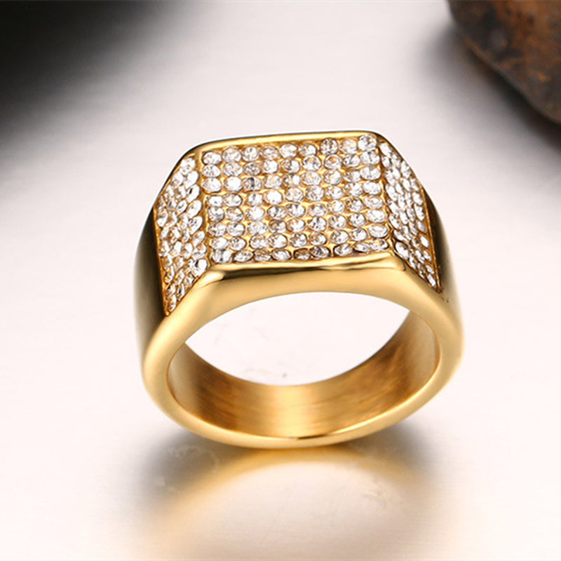 Titanium steel diamond men's Ring