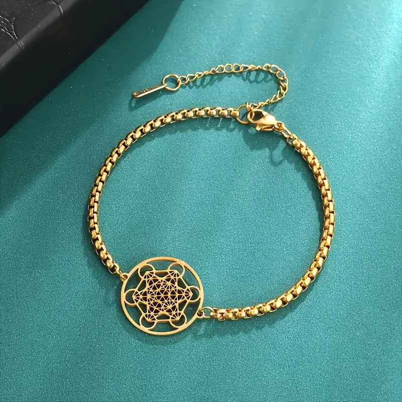 Hollow Ring Six-Loop Pendant Bracelet