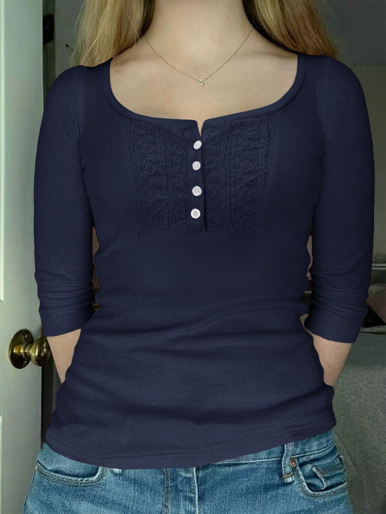 Versatile Button-down  Base T-shirt