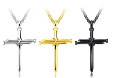 Nails cross pendants necklace