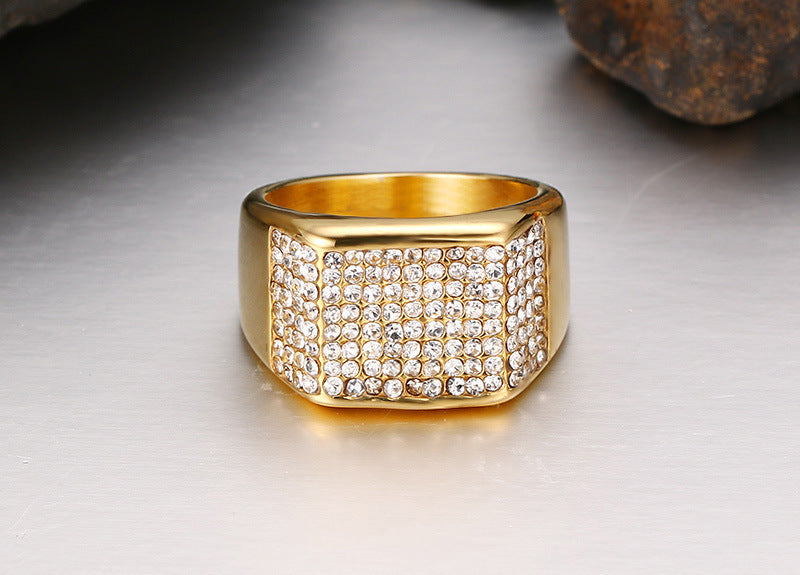 Titanium steel diamond men's Ring