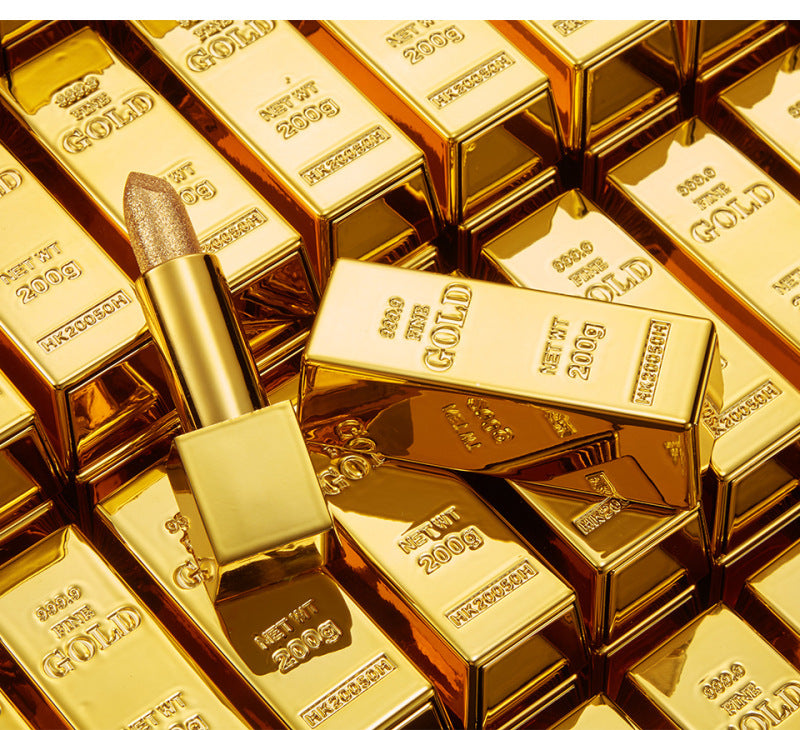 Shiny Gold Powder Lipstick