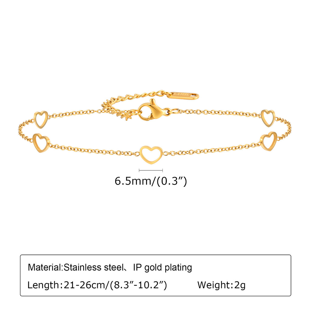 Hollow Heart Shaped Love Anklets