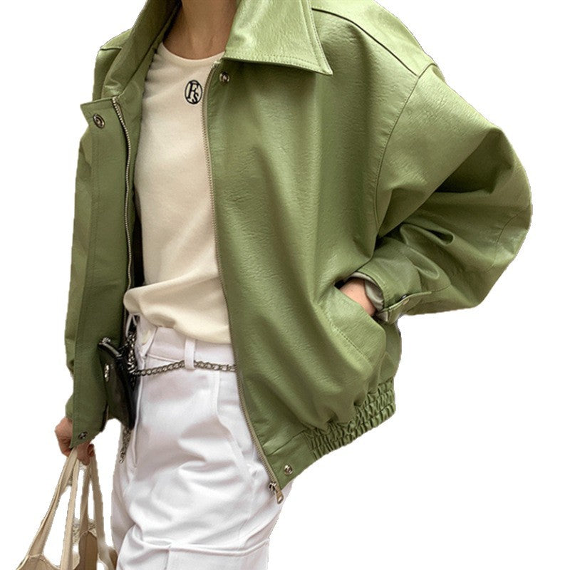 Retro Casual Zip-Up Collar Jacket