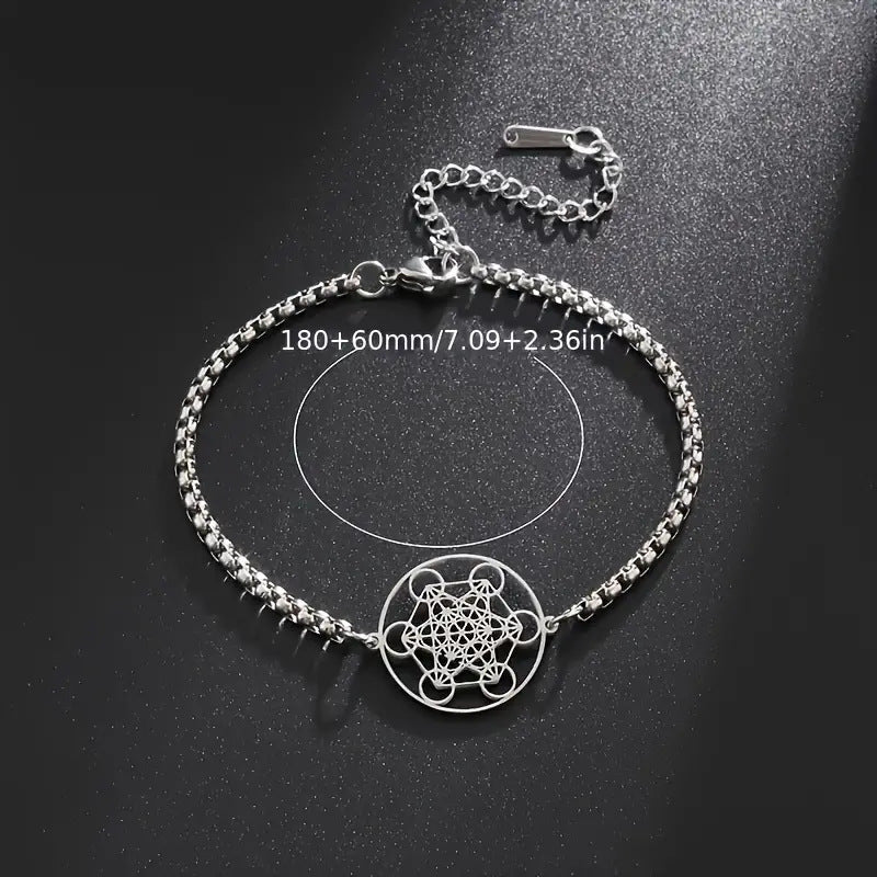 Hollow Ring Six-Loop Pendant Bracelet