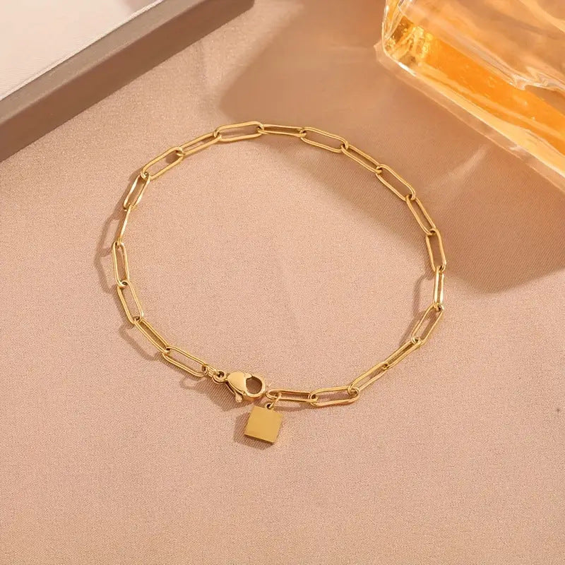Non-fading Lock Chain Bracelet