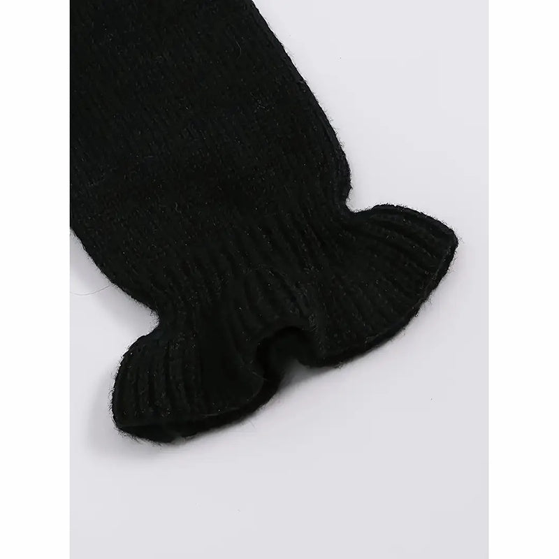 Ruffle Sweaters V Neck Top