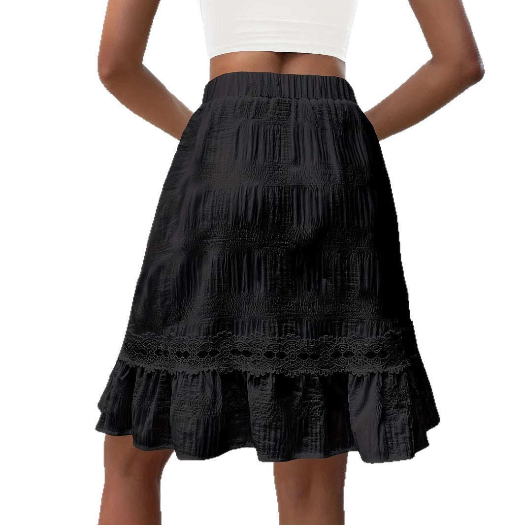 Chic Resort-style Ruffled tretch-waist Skirt