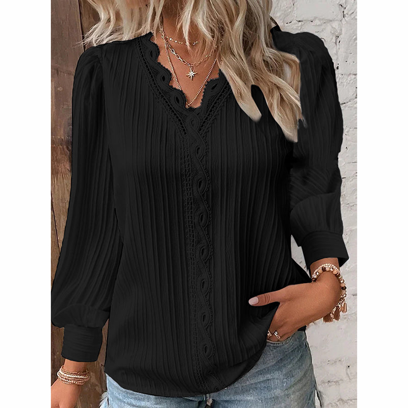 Lace Sleeve Dressy Casual Work Shirt