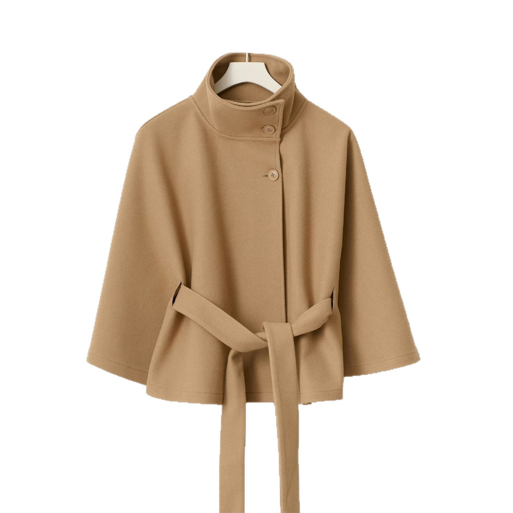 Solid Color Stand-collar Trench Coat