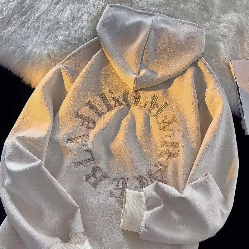 Premium Letter-Embroidered Hoodie