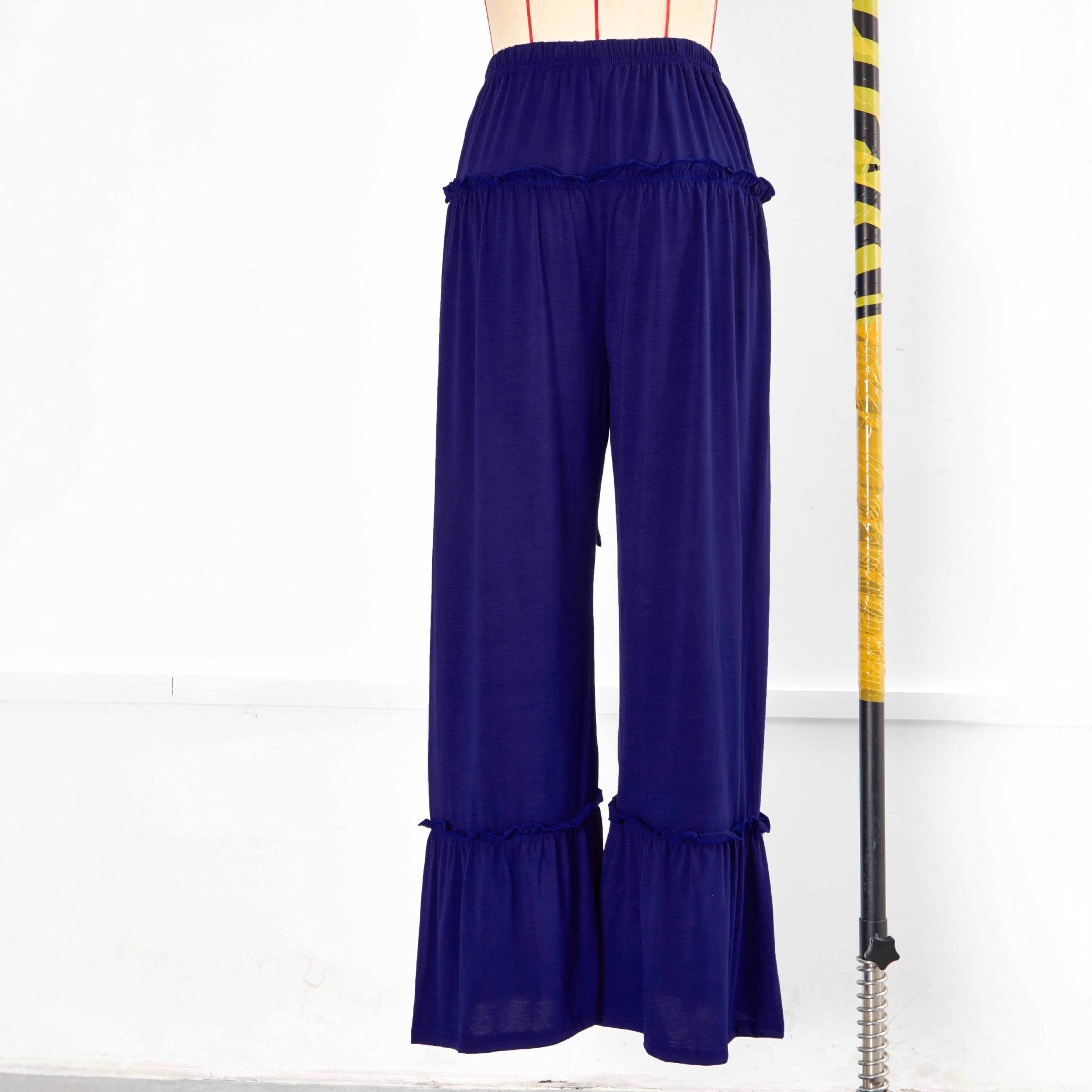Solid-color High-waist Casual Pant