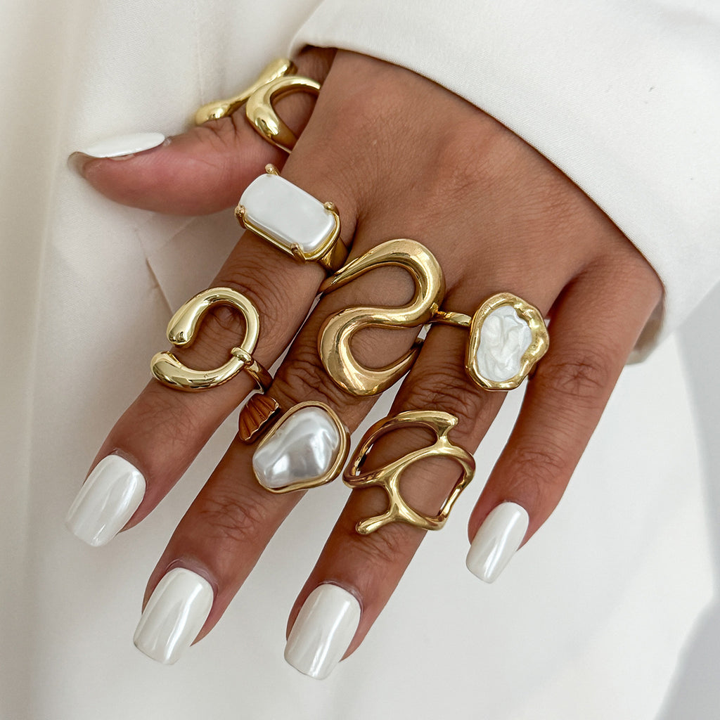 Open-end Pearl Ring Set